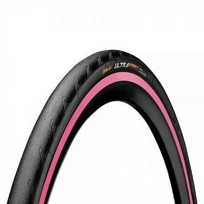 Превью  Велопокрышка CONTINENTAL Ultra Sport II 28"/700C Black/Pink Кевлар 180 TPI  (0150177)